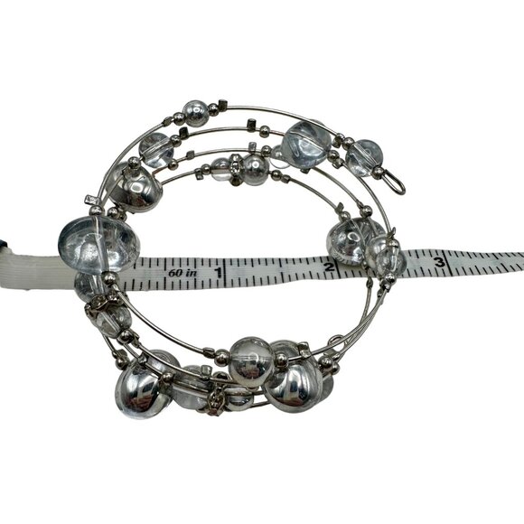 Bracelet Jewelry Optical Auras Silver Tone Coil Bracelet Paparazzi Multilayer - Picture 7 of 9